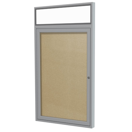 Ghent Enclosed Bulletin Board, 1 Door, Vinyl, Hdlnr Frame, 3 ft H x 30 in W, Caramel PAVX3-181